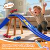 KETIEE Flex Tracks 16Ft for Kids: Flexible Race Car Ramp Track with 2 Small Racecars and 4 Suction Cups Compatible with Diecast 1/64th Cars, Rolls Up Portable Racetrack for Ages 3 & Up view 2