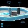 iLAND 8' Inflatable Water Hammock Float  Modular Design for Lake, Pool & Beach Float with Mesh Center, 800 lb Capacity, Pet-Friendly, Includes Pump, Carry Strap & Repair Kit view 4