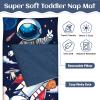 Toddler Nap Mat Kids Sleeping Bag 5924, Soft Slumber Bag with Removable Pillow for Kids Girls Boys,Roll Up Sleeping Mat Lightweight for Camping,Daycare, Kindergarden,Space Astronaut view 3