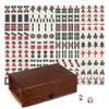 Angoily Mahjong Tile Travel Set, Mini Mahjong Set Board Game, Portable Travel Mahjong-Cards 2025, Chinese Game with 146 Tiles Brown Carrying Case 20Mm for Adult Beginner Players Elderly Leisure view 1
