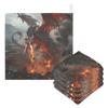 CUPADA 5 Pack Baby Washcloths Muslin Face Towels Fiery Dragon Over Volcanic Landscape Artwork Absorbent Burp Wash Wipes Soft Towel for Newborn Infant view 1