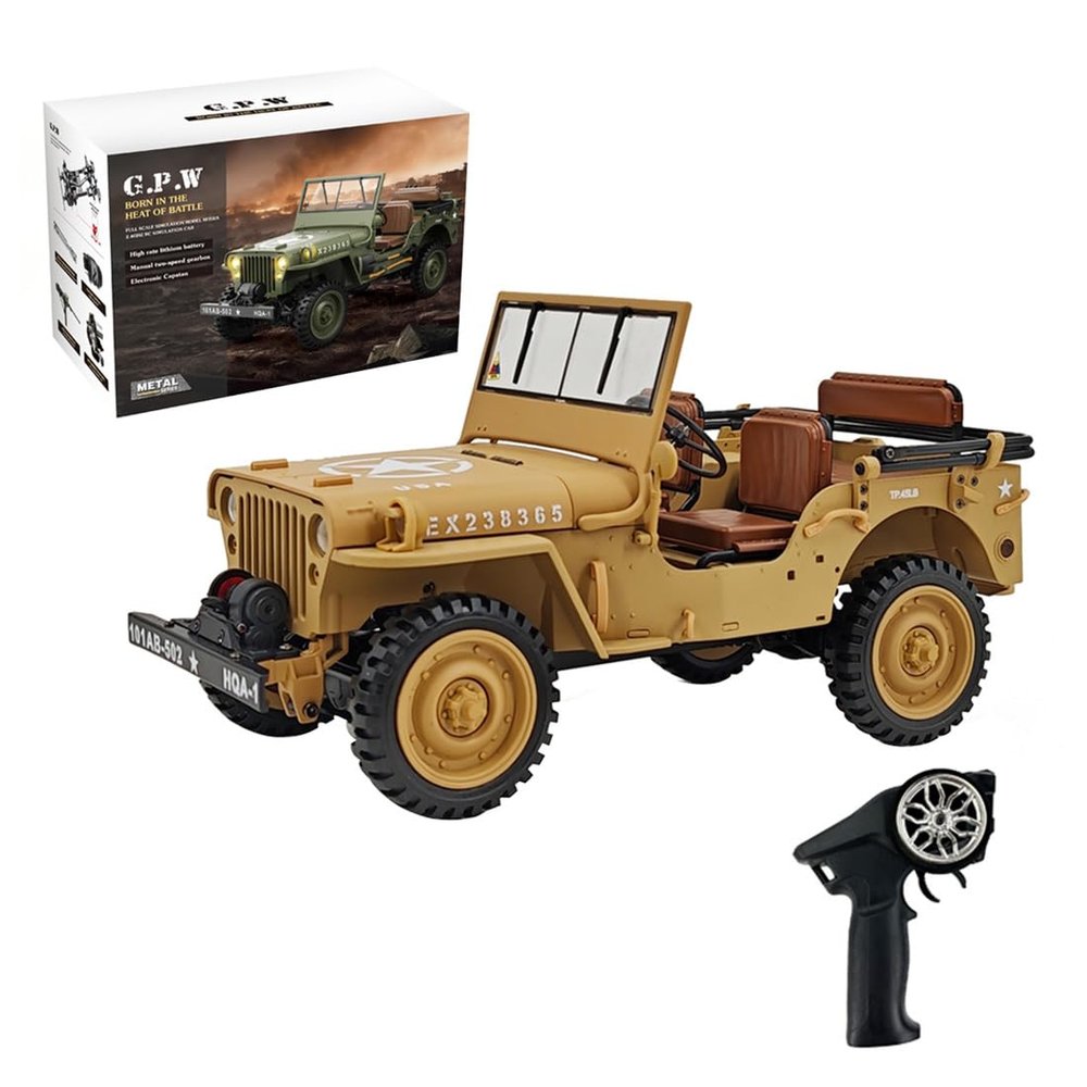 1/14 RC Mini Off-Road Truck Model, 2.4G U.S. Willys Simulation Off-Road Car Model with Dual-Speed Switching (RTR Version)