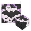 CUPADA 3 Pack Baby Washcloths Muslin Face Towels Bats Flying Against Purple Background Absorbent Soft Burp Wipe Towel Wash Wipes Infant Newborn Washcloth view 1