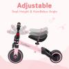 DollarDash 3 in 1 Tricycle for Toddler Age 2-5 Years Old, Folding Kids Balance Bike with Adjustable Seat & Removable Pedal, Indoor Outdoor Ride-on Toys for Infant, Baby Trike for Boy and Girl, Pink view 3