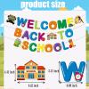 1 Set Back to School Banner, First Day of School Sign with Welcome Sign, Back to Kindergarten Decorations for Classroom Party view 2