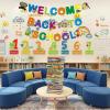 1 Set Back to School Banner, First Day of School Sign with Welcome Sign, Back to Kindergarten Decorations for Classroom Party view 3