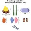 Educational Kids Camping Set: Fake Campfire with Grill Sticks, Pretend Play Food, and Grill Kit - Perfect Playhouse Accessories for Toddlers and Kids Ages 3,4,5,6 view 2