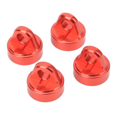 RC Shock Absorber Cap Aluminum Alloy CNC Machined Upgrade Parts For LOSI 1/10 TENACITY Pro 4WD Brushless SCT 4PCS High Strength Durable (Red)