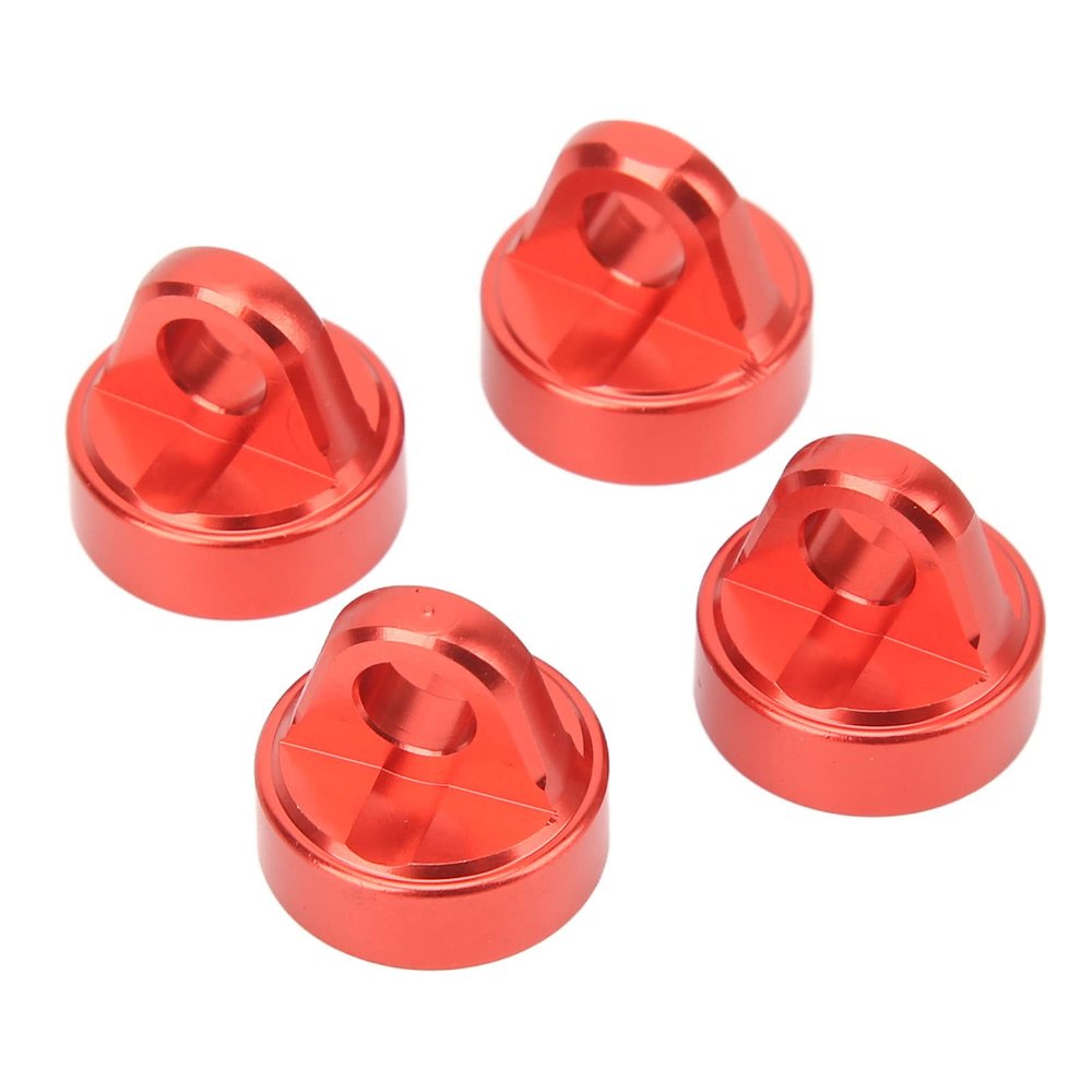 RC Shock Absorber Cap Aluminum Alloy CNC Machined Upgrade Parts For LOSI 1/10 TENACITY Pro 4WD Brushless SCT 4PCS High Strength Durable (Red)