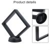 3D Floating Coin Display Frame Collection Holder Box Case Stand Black 90x90mm Transparent Plastic Numismatic Display Medallion Showcase 2 Pack view 4