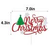 Dxsdgetue Merry Christmas Cake Topper, Red glitter Xmas Holiday Cake Decorations, for Winter, Santa, Happy New Year Party, Christmas Theme Gingerbread Man Party Cake Decorations view 2