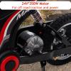 24V Kids Electric Motorcycle with Shock-Absorbing Design,350w 3-Speed Dirt Bike with Twist-Grip Throttle/Hand-Operated Rear Brake,Up to 14.29 MPH,Max Load 135 Lbs,Seat Height 18.3 Inch,for Aged 8-14 view 3