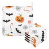 CUPADA 5 Pack Baby Washcloths Muslin Face Towels Halloween Themed Pattern Pumkins Absorbent Burp Wash Wipes Soft Towel for Newborn Infant view 1