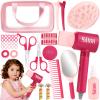 GAGAKU Kids Pretend Play Hair Salon Set, Pink, 36 Piece Beauty Styling Accessories Kit with Toy Dryer, Scissors, Combs for Girls view 1