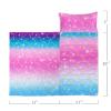 Axolotl Mermaid Nap Mat with Pillow and Blanket, Glitter Gradient Pink Blue Mermaid Slumber Bag, Sparkly Galaxy Sleep Mat for Teens, Roll up Portable Sleeping Bag for Traveling Camping, 60" L*21" W view 2