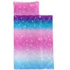 Axolotl Mermaid Nap Mat with Pillow and Blanket, Glitter Gradient Pink Blue Mermaid Slumber Bag, Sparkly Galaxy Sleep Mat for Teens, Roll up Portable Sleeping Bag for Traveling Camping, 60" L*21" W view 3