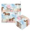 CUPADA 3 Pack Baby Washcloths Muslin Face Towels Horses Running on Colorful Absorbent Soft Burp Wipe Towel Wash Wipes Infant Newborn Washcloth view 1