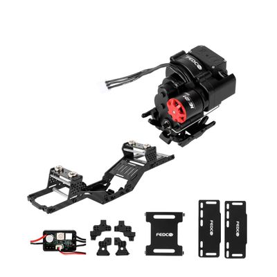 FEDCO SCX24 Motor Upgrade 2-Speed Transmission with SCX24 LCG Chassis Body Shell for SCX24 Upgrades 1/24 RC Crawler