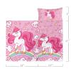 Axolotl Kawaii Unicorn Nap Mat with Pillow and Blanket, Pink Cartoon Unicorn with Rainbow Slumber Bag, Glitter Stars and Cloud Sleep Mat for Teens, Cute Horse Roll up Sleeping Bag, 50" L*21" W view 2
