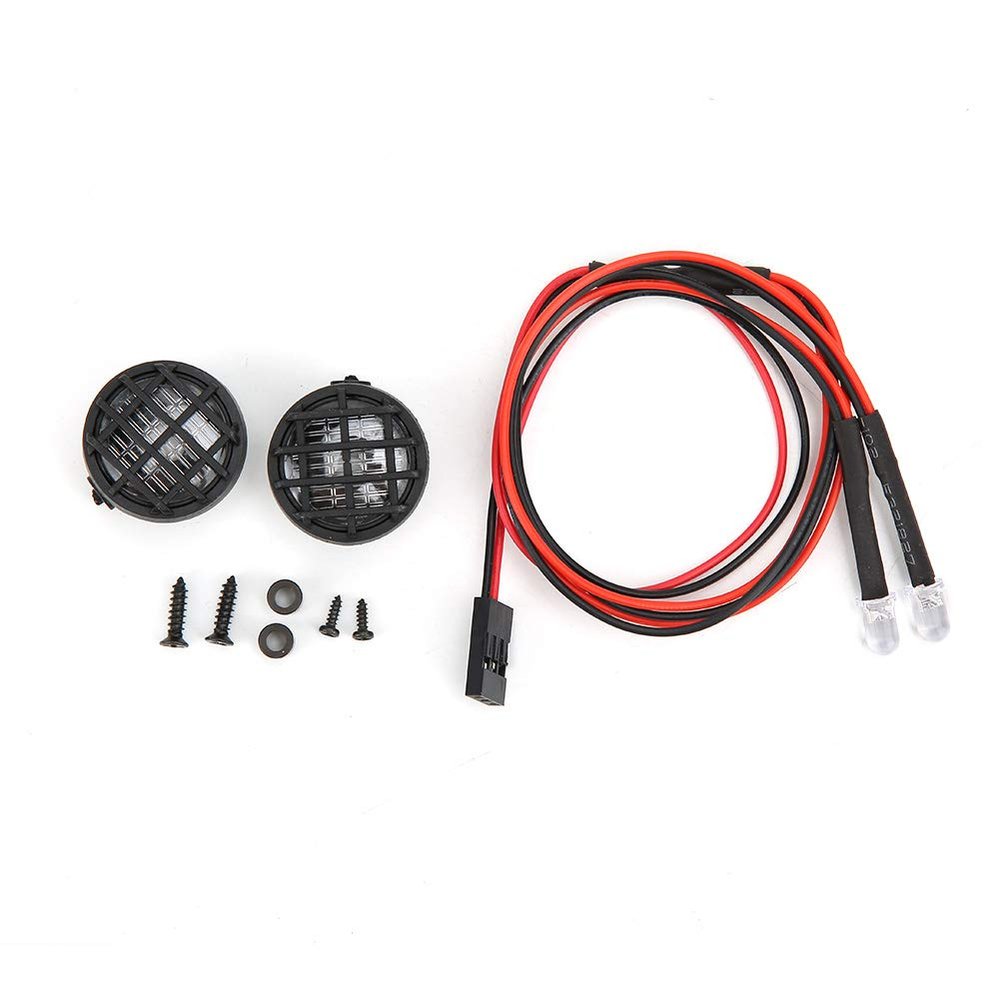 10 Scale RC Light Bucket and Window Net Kit 21Mm 22Mm Headlight Decoration 13.08.03 White Compatible with 10 Scale RC Crawler Car Toy Vehicle for Enhanced Lighting and Detail