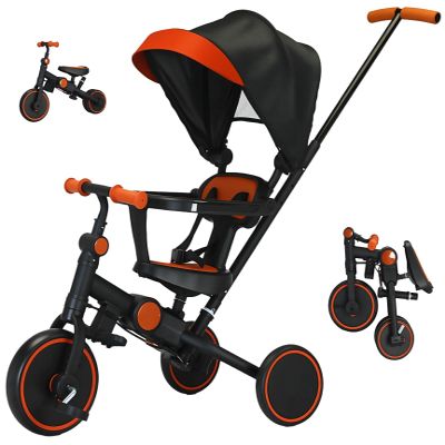 FVOJZQGD Baby Tricycle with Canopy,8 in 1 Toddler Bike Foldable Kids Tricycle,Toddler Tricycle for 1-3 Year Olds, Push Tricycle for Kids Trike Balance Bike Chrismas and Birthday Gift for Boy and Girl