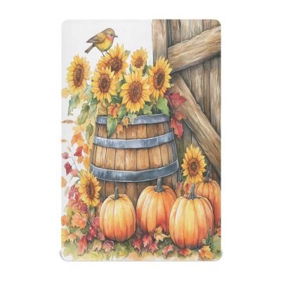 Autumn Bird Sunflower Pumpkins (4) Crib Sheet for Girls Boys Baby Toddler Bed Mattress Sheets Babies Fitted Crib Sheets for Kids Nursery Infant 52x28 Inch