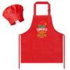 R HORSE Kid Apron and Chef Hat Set - 2Pcs Xmas Red Santas Little Helper Adjustable Children Kitchen Toddler Apron with Pockets Pretend Play Toy for Kid Cooking Baking Painting view 1