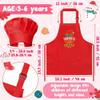 R HORSE Kid Apron and Chef Hat Set - 2Pcs Xmas Red Santas Little Helper Adjustable Children Kitchen Toddler Apron with Pockets Pretend Play Toy for Kid Cooking Baking Painting view 2