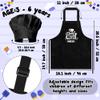 R HORSE Kid Apron and Chef Hat Set - 2Pcs Black Chief Mess Maker Adjustable Children Kitchen Toddler Apron with Pockets, Pretend Play Toy Birthday Christmas Gift for Kids Cooking Baking Painting view 2