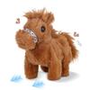 Comnonage Walking Pony Toy, Interactive Horse Plush Toy Stuffed Animal with Sound Shaking Tail, 7'' Cute Tummy Time Toys Walking Horse Plushie Christmas Birthday Gifts for Toddlers & Kids, Brown view 2