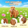 Comnonage Walking Pony Toy, Interactive Horse Plush Toy Stuffed Animal with Sound Shaking Tail, 7'' Cute Tummy Time Toys Walking Horse Plushie Christmas Birthday Gifts for Toddlers & Kids, Brown view 3