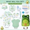13 Pcs Reborn Baby Doll Clothes Boy Green Outfits Accessories for 17-22 Inch Reborn Doll Clothes Newborn Baby Accessories Set with Avocado Backpack view 2
