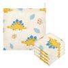 CUPADA 5 Pack Baby Washcloths Muslin Face Towels Cute Dinosaurs with Leaves Eggs Absorbent Burp Wash Wipes Soft Towel for Newborn Infant view 1