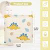 CUPADA 5 Pack Baby Washcloths Muslin Face Towels Cute Dinosaurs with Leaves Eggs Absorbent Burp Wash Wipes Soft Towel for Newborn Infant view 2