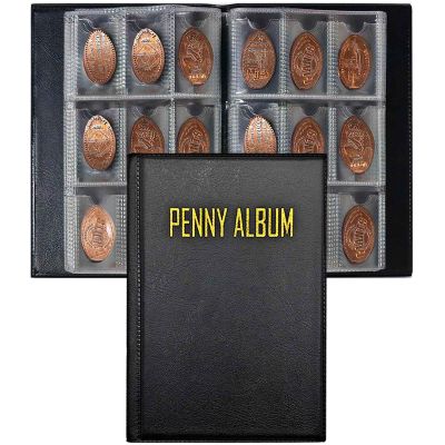 108 Pockets Pressed Penny Collecting Album Book, Portable Smashed Pressed Penny Album Book Holder for Collectors, Suitable for Work or Travel