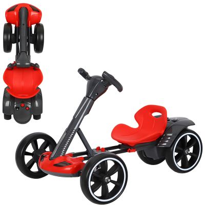 6V Electric go-Kart, Children's Pedal go-Kart, Foldable wear-Resistant and Non-Slip Tires, Adjustable seat, high-Strength Steel Frame, Suitable for Children Aged 3-8