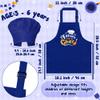 R HORSE Kid Apron and Chef Hat Set - 2Pcs Blue Future Top Chef Adjustable Children Kitchen Toddler Apron with Pockets, Dress up Pretend Play Toy Birthday Christmas Gift for Kid Cooking Baking Painting view 2