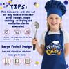 R HORSE Kid Apron and Chef Hat Set - 2Pcs Blue Future Top Chef Adjustable Children Kitchen Toddler Apron with Pockets, Dress up Pretend Play Toy Birthday Christmas Gift for Kid Cooking Baking Painting view 3