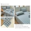 100% Cotton Gingham Sheets 3 Piece Bedding with 1 Flat Sheet & 2 Pillowcases Kids Girls Boys Teens Soft Comfy Bed Sheet for Home School College Gift(Blue Gingham,Toddler 47x91'') view 2