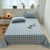 100% Cotton Gingham Sheets 3 Piece Bedding with 1 Flat Sheet & 2 Pillowcases Kids Girls Boys Teens Soft Comfy Bed Sheet for Home School College Gift(Blue Gingham,Toddler 47x91'') view 4