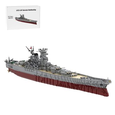 1/200 WW2 UCS IJN Yamato Building Blocks Set, Collectible Japanese Navy Battleship Model to Build and Display, Gift Ideal for Military Enthusiasts, MOC (8717PCS)
