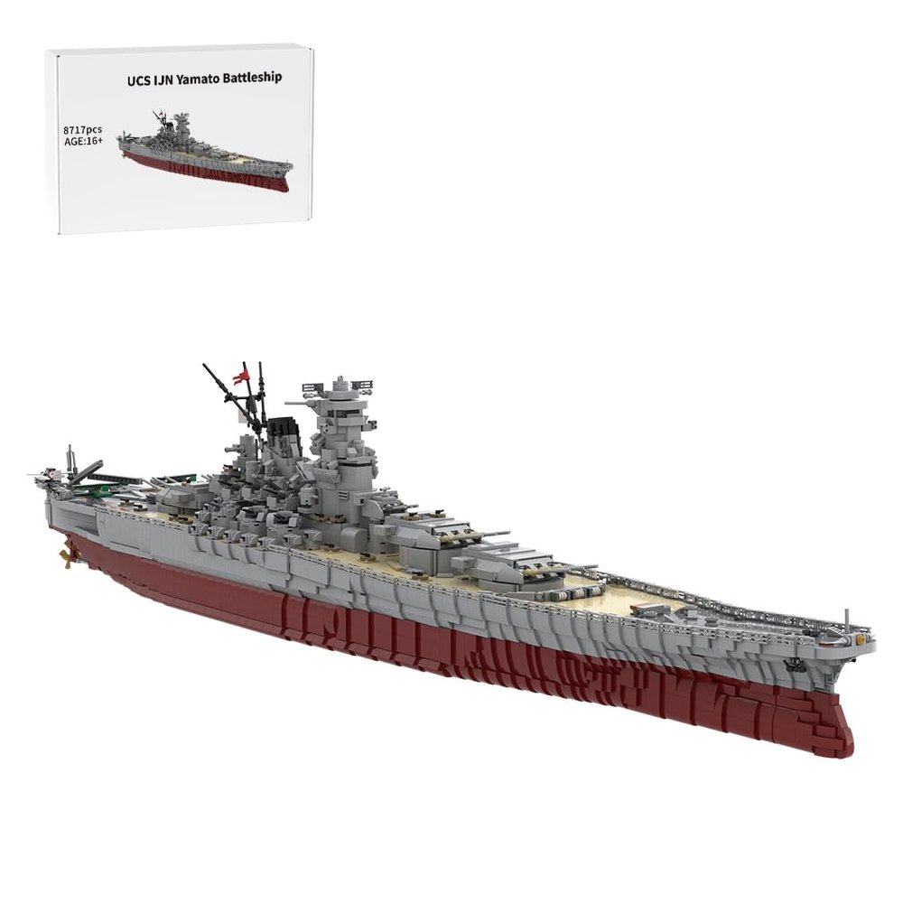 1/200 WW2 UCS IJN Yamato Building Blocks Set, Collectible Japanese Navy Battleship Model to Build and Display, Gift Ideal for Military Enthusiasts, MOC (8717PCS)