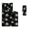 Axolotl Soccer Nap Mat with Pillow and Blanket, Football Sleeping Mat for Ball Gamer, Black and White Sports Soccer Slumber Bag for Teens, 3D Ball Gaming Sports Roll up Sleeping Bag, 50" L*21" W view 1