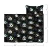 Axolotl Soccer Nap Mat with Pillow and Blanket, Football Sleeping Mat for Ball Gamer, Black and White Sports Soccer Slumber Bag for Teens, 3D Ball Gaming Sports Roll up Sleeping Bag, 50" L*21" W view 2