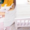 100% Cotton Cable Knit Toddler Blanket, 30x40 Inches Soft and Warm Baby Blanket for Crib, Stroller, Nursery, and Travel, Breathable Newborn Blanket, White view 1