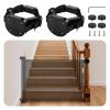 2Pcs Baby Gate Stair Railing Banister Adapter, Fits 1.9-4.72'' Diameter Universal Banisters, Wide Square/Round Railings No-Drilling Mounting Fittings for Retractable Gates,Adjustable Fixed Strap view 1