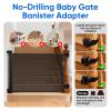 2Pcs Baby Gate Stair Railing Banister Adapter, Fits 1.9-4.72'' Diameter Universal Banisters, Wide Square/Round Railings No-Drilling Mounting Fittings for Retractable Gates,Adjustable Fixed Strap view 2