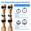 2Pcs Baby Gate Stair Railing Banister Adapter, Fits 1.9-4.72'' Diameter Universal Banisters, Wide Square/Round Railings No-Drilling Mounting Fittings for Retractable Gates,Adjustable Fixed Strap view 4