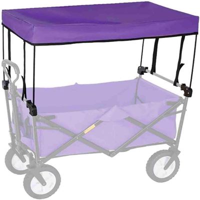 Folding Wagon Cart Canopy Canopy Cart Outdoor Folding Stroller Accessory Push Pull Wagon Cover for Garden Beach, Purple