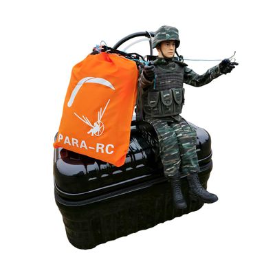 XMBRICDIYY 2.4G RC Electric Stunt Mini Paraglider with Realistic Soldiers Model, 180cm Wingspan High-Altitude Stunt Flight RC Airplane Model, Nylon Paraglider, Colour is Random (RTF Version)